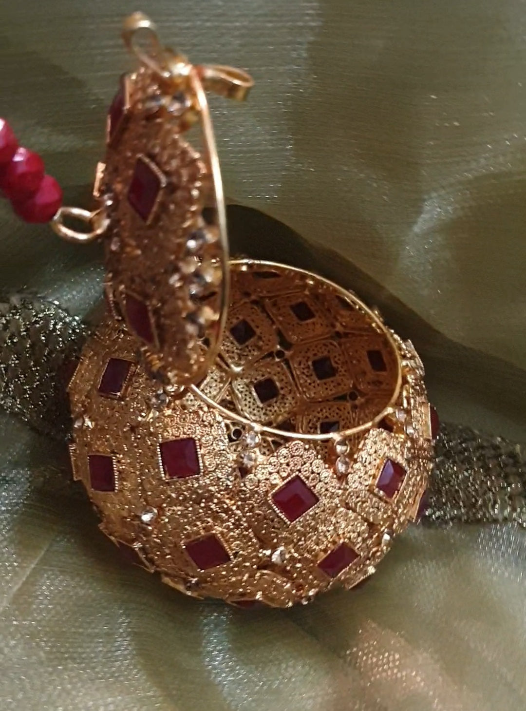 Handmade gold color,  round shaped metal Clutch