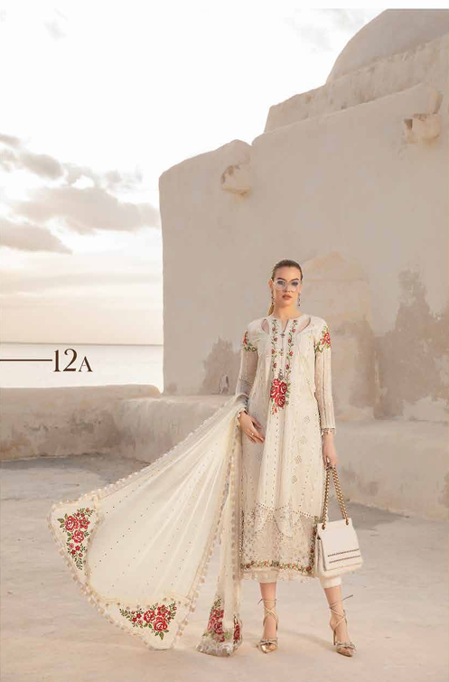 Maria B Luxury Lawn Unstitched with Embroidery Panel Suit - MLB11