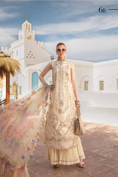 Maria B Luxury Lawn Unstitched with Embroidery Panel Suit