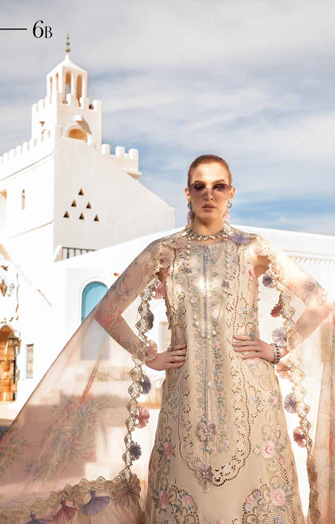 Maria B Luxury Lawn Unstitched with Embroidery Panel Suit