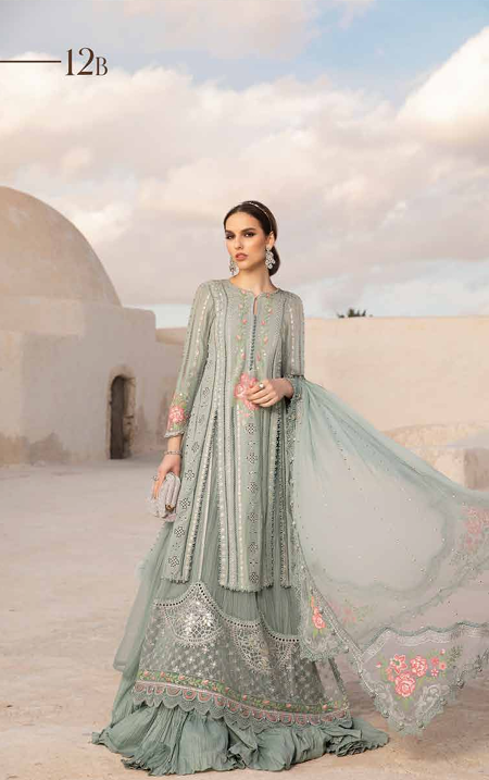 Maria B Luxury Lawn Unstitched with Embroidery Panel Suit - MLB14