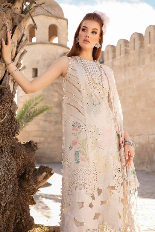 Maria B Luxury Lawn Unstitched with Embroidery Panel Suit - MLB15