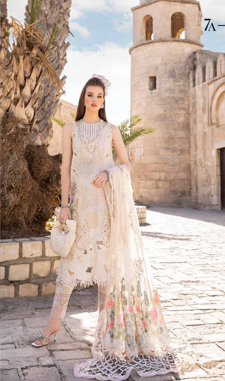 Maria B Luxury Lawn Unstitched with Embroidery Panel Suit - MLB15