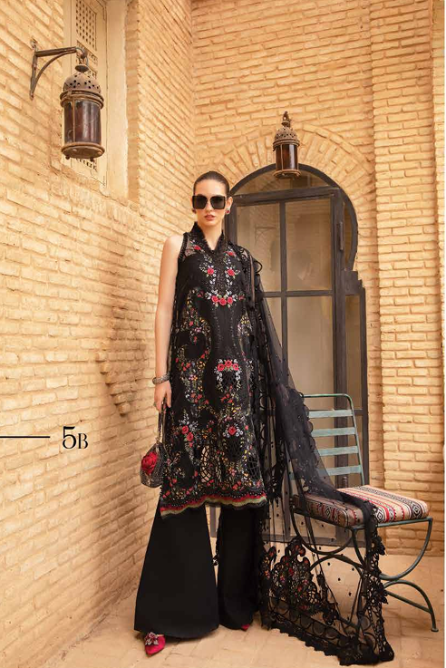 Maria B Luxury Lawn Unstitched with Embroidery Panel Suit - MLB5