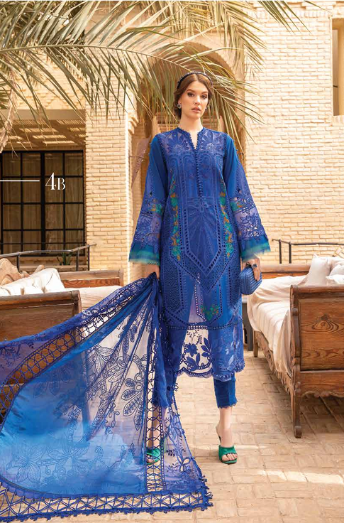 Maria B Luxury Lawn Unstitched with Embroidery Panel Suit - MLB8